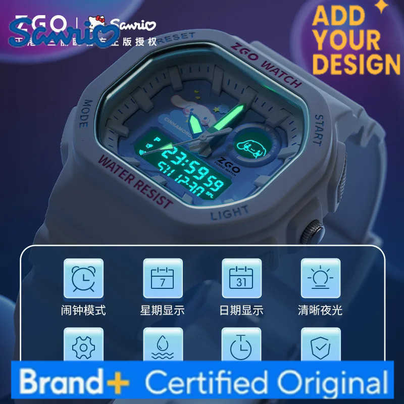 Sanrio cinnamon kids watch for girls fashion sports waterproof glow-in-the-dark digital watch birthday gift 810 H251223