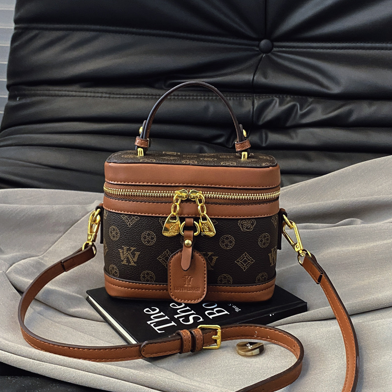 WK Cross-border high-end small square bag women's 2025 new retro printed box bag versatile shoulder bag oblique span bag women