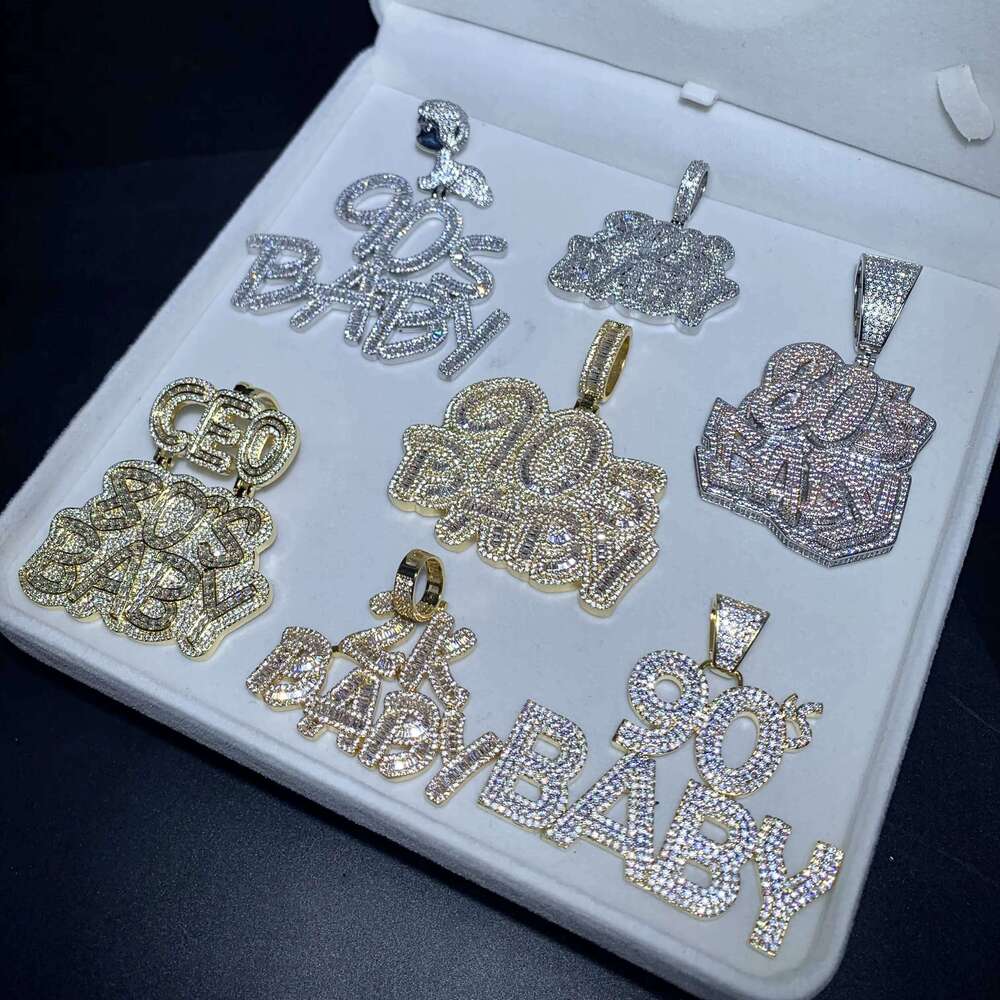 80s 90s 2k Baby Hip Hop Men's VVS Moissanite Pendant Necklace Factory High Quality