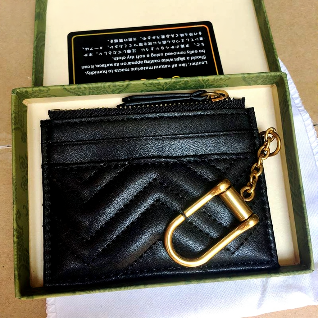 New Fashion Credit Card Holder Mini Wallet Case Bags Zipper Coin Purse Fashion Luxury Genuine Leather Women and Men Cardholde