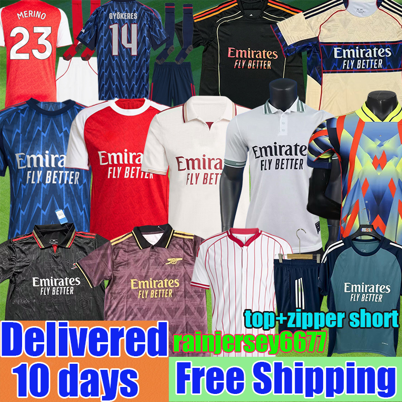 arsenallfootball 25 26 kits RICE GYOKERES soccer jerseys SALIBA Gunners MARTINELLI G. JESUS ARSen MAHARISHI jersey SAKA football shirt ODEGAARD No More Red kit 2025