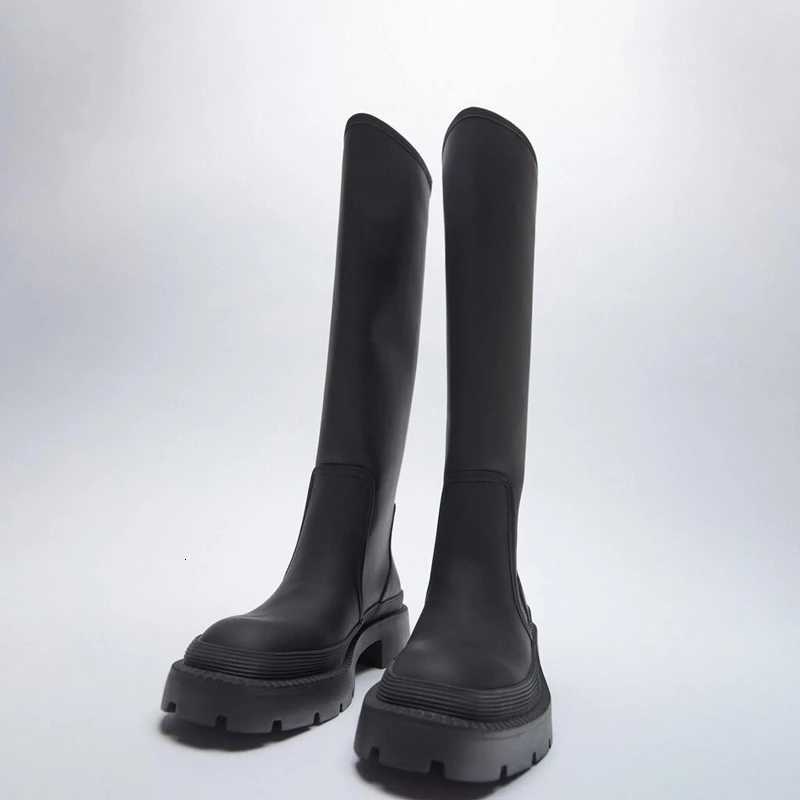 Women Long Boots Autumn Winter Knee High Boots Fashion Shoes Female Footwear Thigh High Boots Leather Knee-High Motorcycle BootsT251223