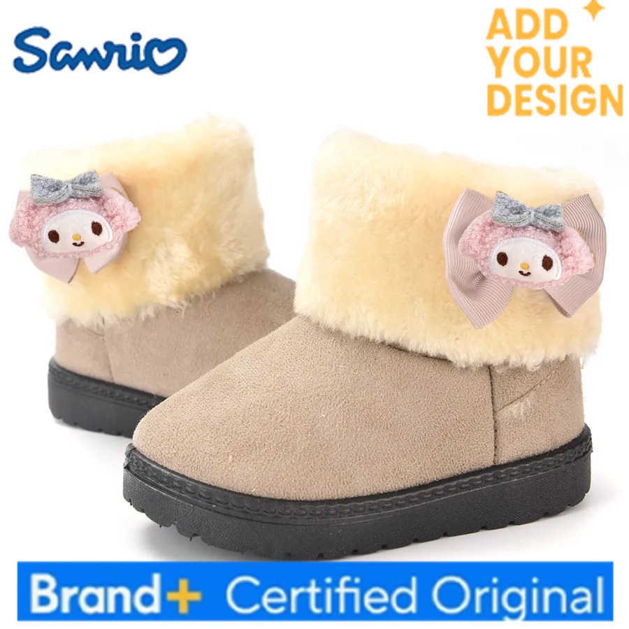 Sanrio hello kitty kuromi winter cotton boots children in the snow girl baby thicken casual shoes plus velvet warm cotton shoes H251223