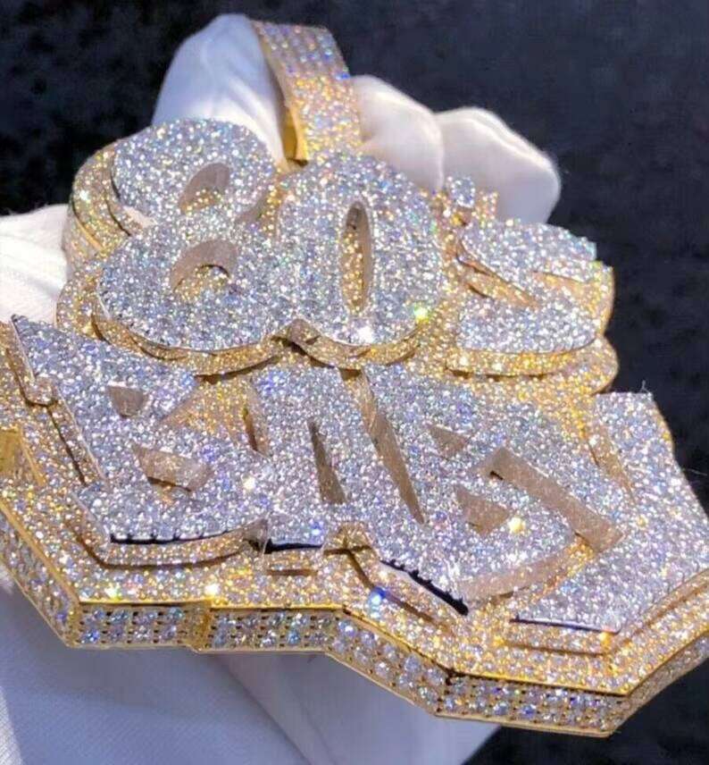80s 90s 2k Baby Hip Hop Men's VVS Moissanite Pendant Necklace Factory High Quality