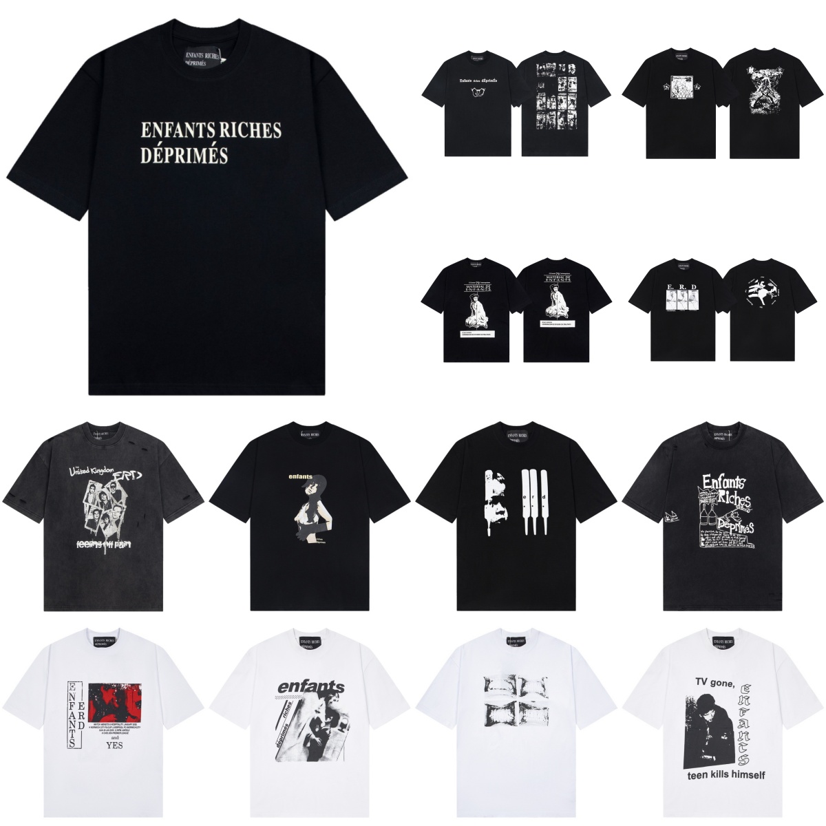 ERD men designer clothes shirts designer clothes men Summer printed mens womens matching loose-fitting T-shirt Hip-hop high street fashion short-sleeved Cotton