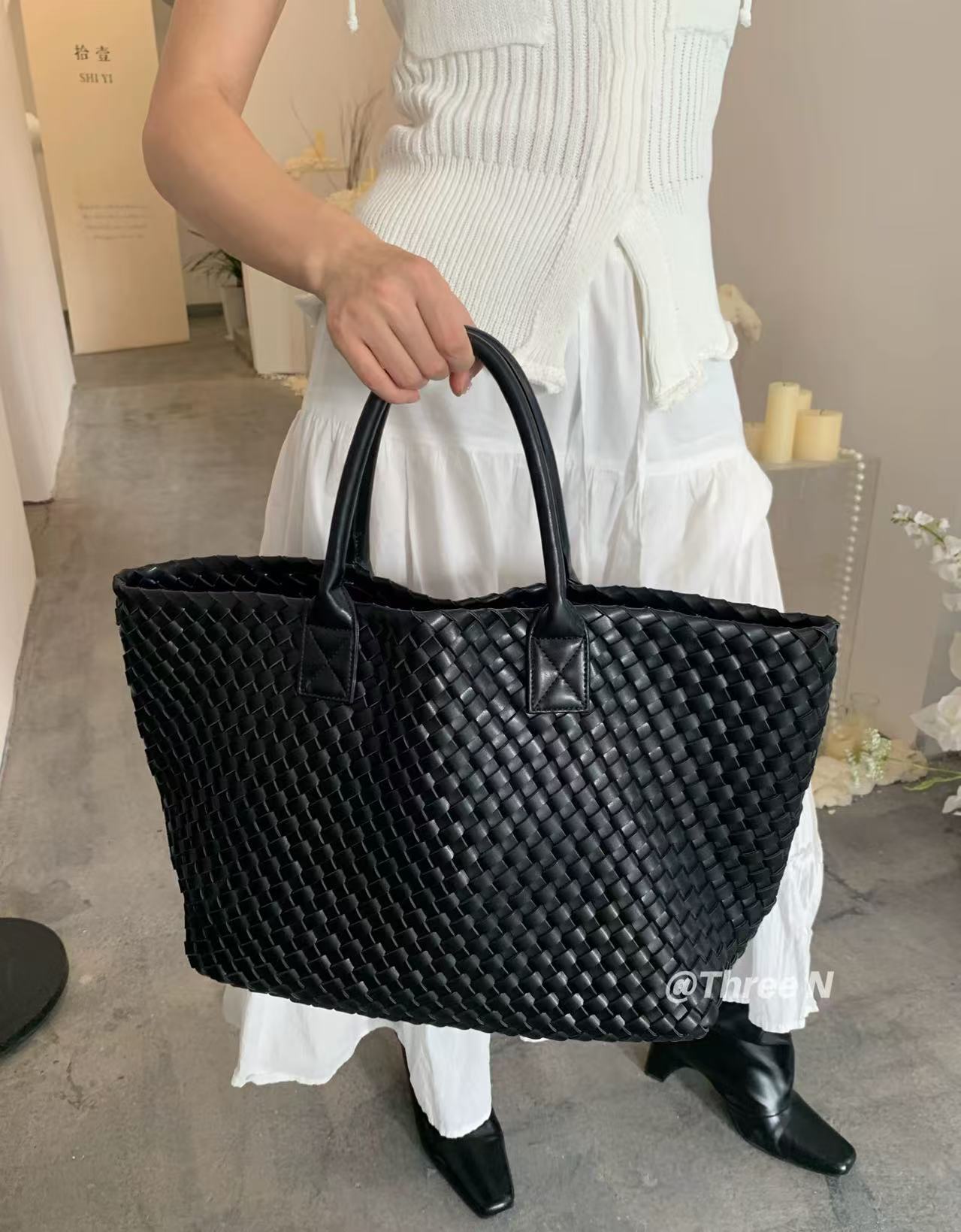 Handwoven Handheld for Women 2024 New Large Capacity Tote Travel Versatile Shoulder Bag