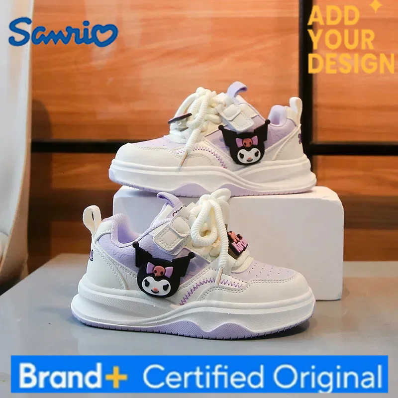 Sanrio Childrens Cute Melody Casual Board Shoes Girls Cartoon Sneakers Spring and Autumn New Kawaii Kuromi Anti Slip Soft Sole Shoes H25122311