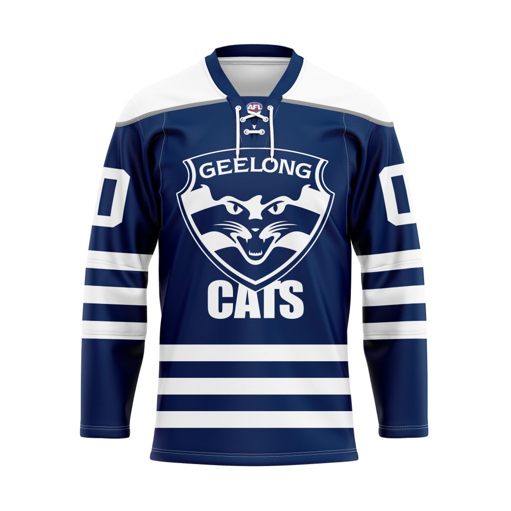 AFL Geelong Cats Personalized Hockey Jersey All Stitched Mens Womens Youth