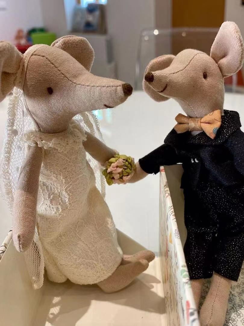 Nordic Mouse Plush Toy Wedding Mouse Cloud Mouse Beach Vacation Mouse Floral Dress Mouse New Tooth Fairy Mouse Soft Cute Plush Toy 241225