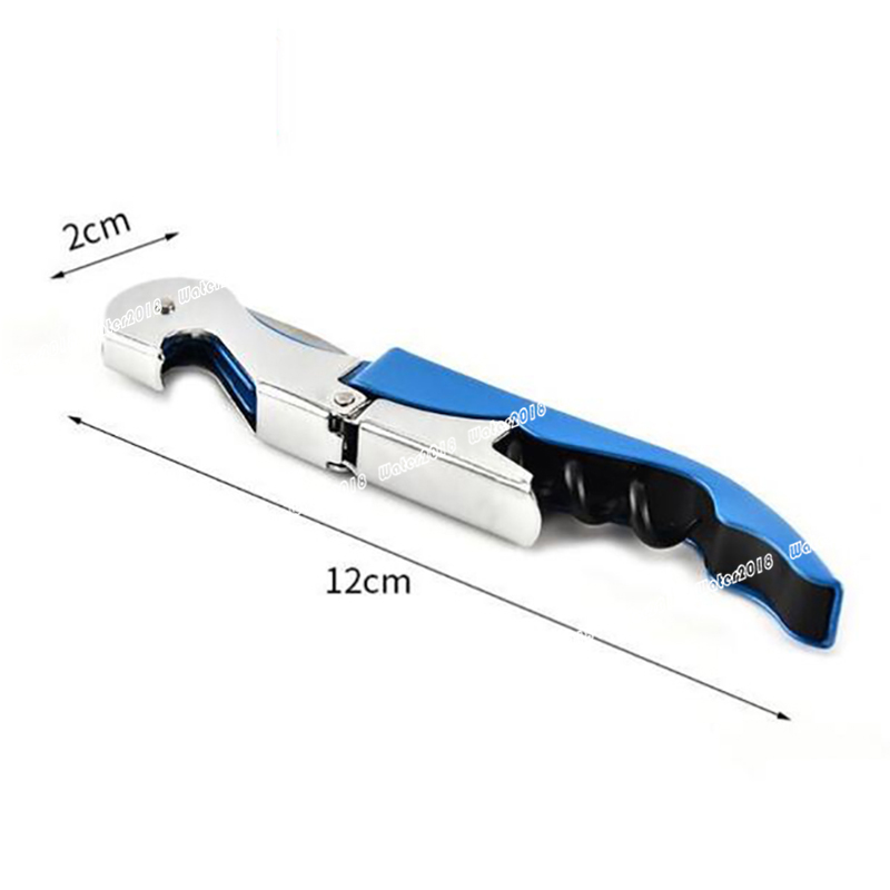 Stainless Steel Bottle Opener Knife Pull Tap Double Hinged Corkscrews Household Kitchen Tools 9 Colors