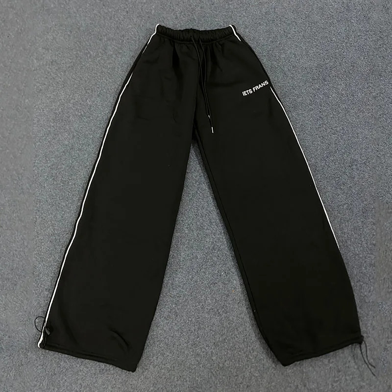 Autumn Street Sweatpants Y2K Aesthetic Slacks Korean K-pop Fashion Personalized Letters Embroidered Casual Loose Wide Leg Pants 251222
