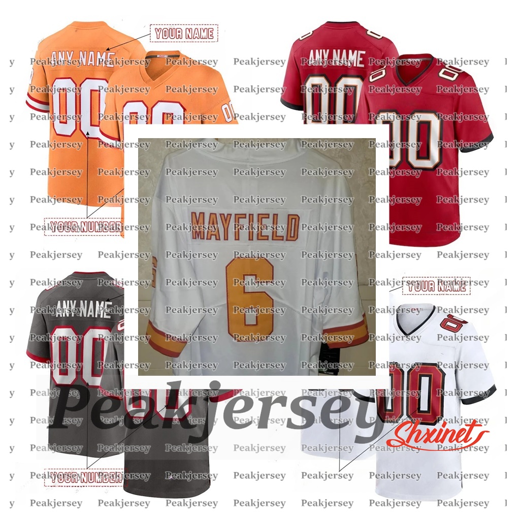 Custom Football Jersey 13 Mike Evans 12 Brady 7 Bucky Irving 6 Baker Mayfield 2 Emeka Egbuka Vita Vea Any Name Number Mens Womens Youth Sweatshirt - Embroidered Shxinet