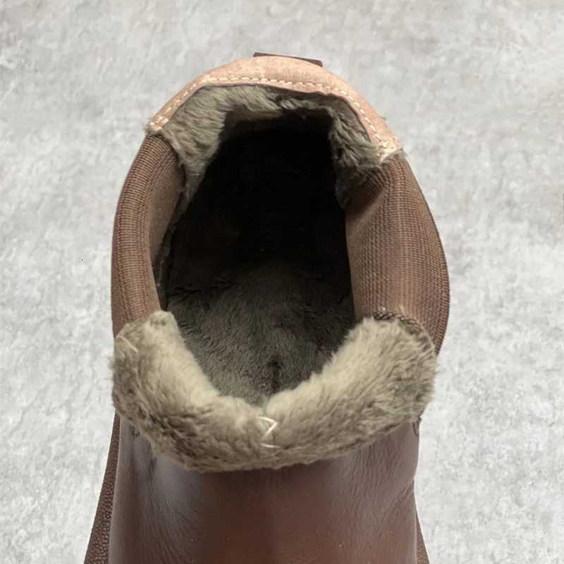 Womens Chelsea Boots Genuine Leather New Autumn Winter Fashion Fur Plush Womens Ankle Boots Retro Marton Boots LadiesT251223