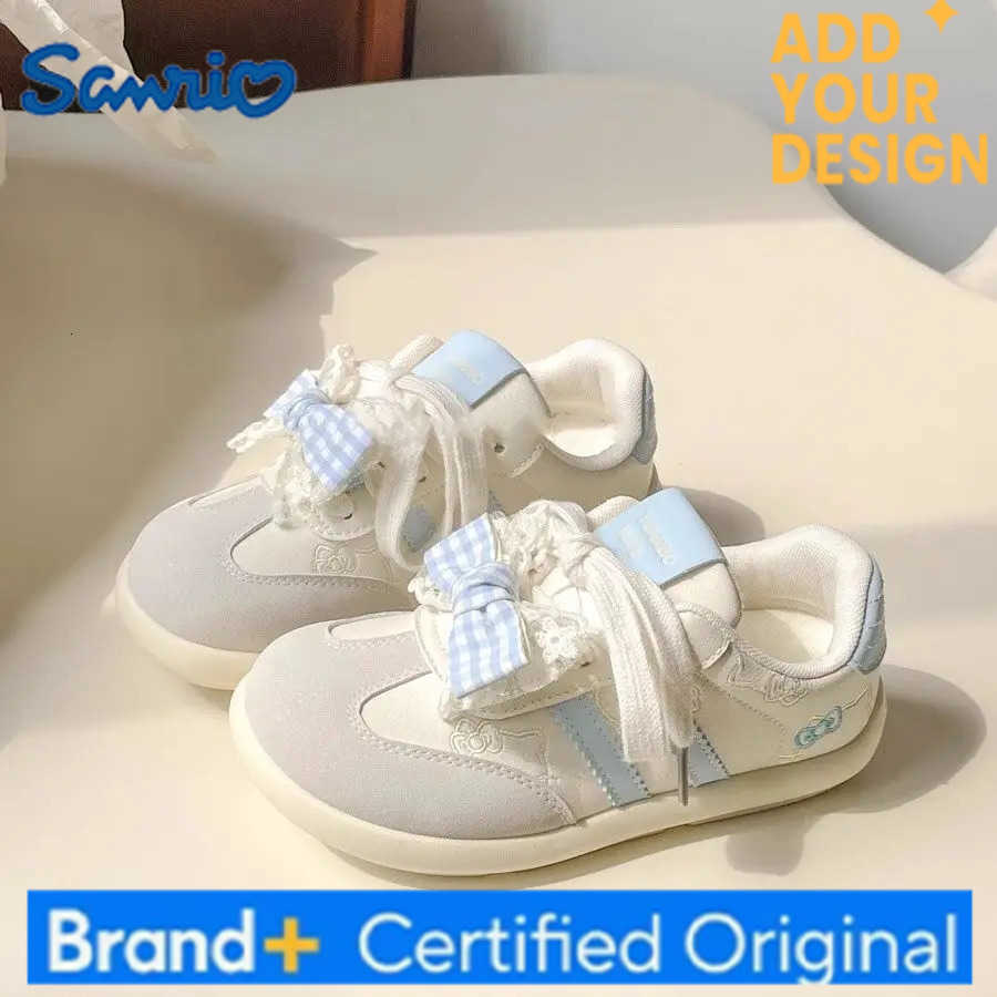 Sanrio Anime Sneakers Kawaii Hello Kitty Women Casual Shoes Cartoon Kt Thick Bottom Plate Shoes Cute Girls Student Bow Casual Sneakers H251223