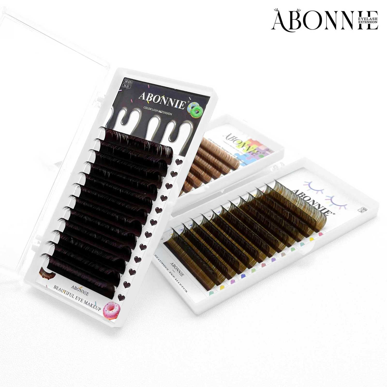 Abonnie 003 CC Curl Brown Classic Individual Eyelashes Russian Volume LashesT251223