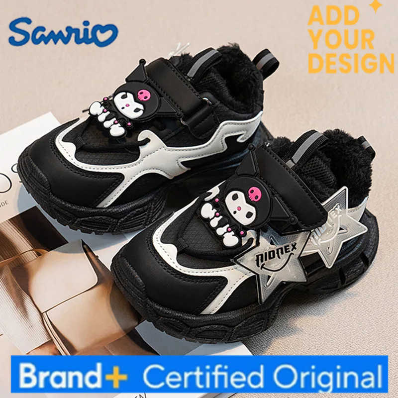 Sanrio Hot Kuromi Girl Winter Fashion Leisure Cotton Shoes Student Keep Warm Cartoon Child Fleece-Lined Clunky Sneaker New Style H251223