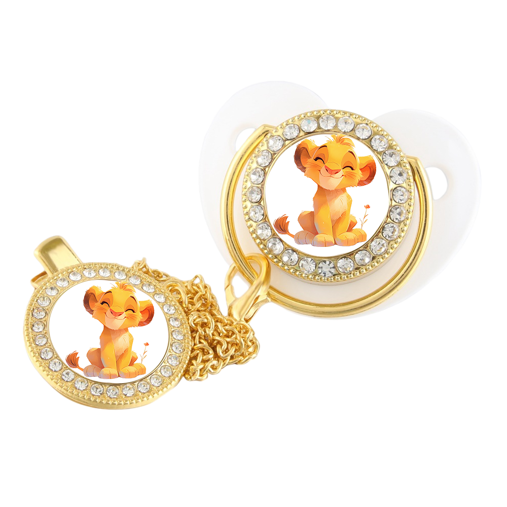 Luxurious weaning pacifier with dust cover baby nipple newborn prince and Princess baby pacifier Kawaii baby nipple gift 0 to 8M