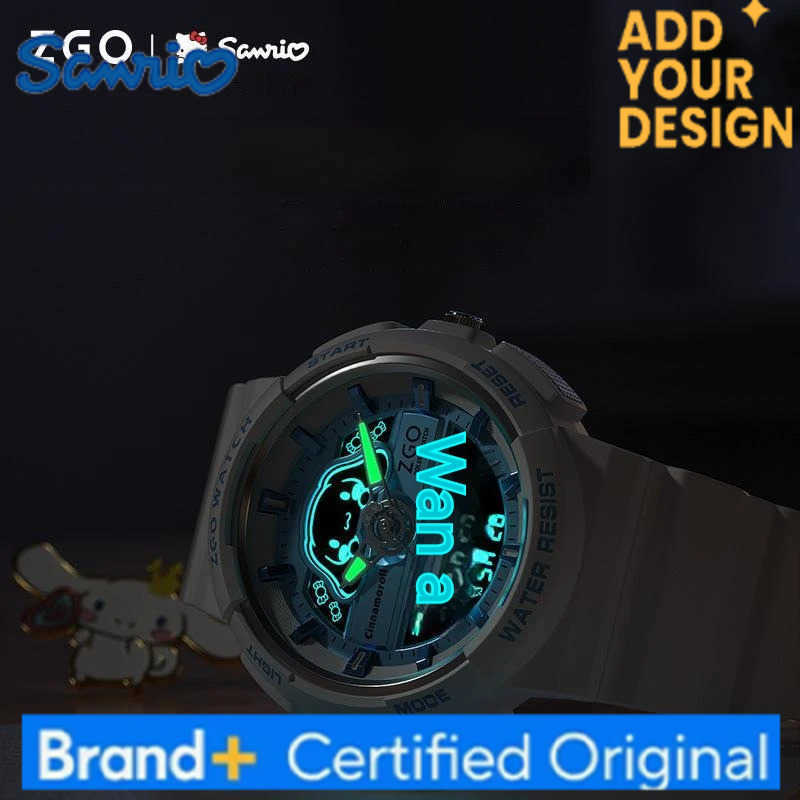 Sanrio Hello Kitty Watch Cinnamoroll Luminous Waterproof Alarm Clock Sports Women Girls Electronic Watches Kids Birthday Gifts H251223