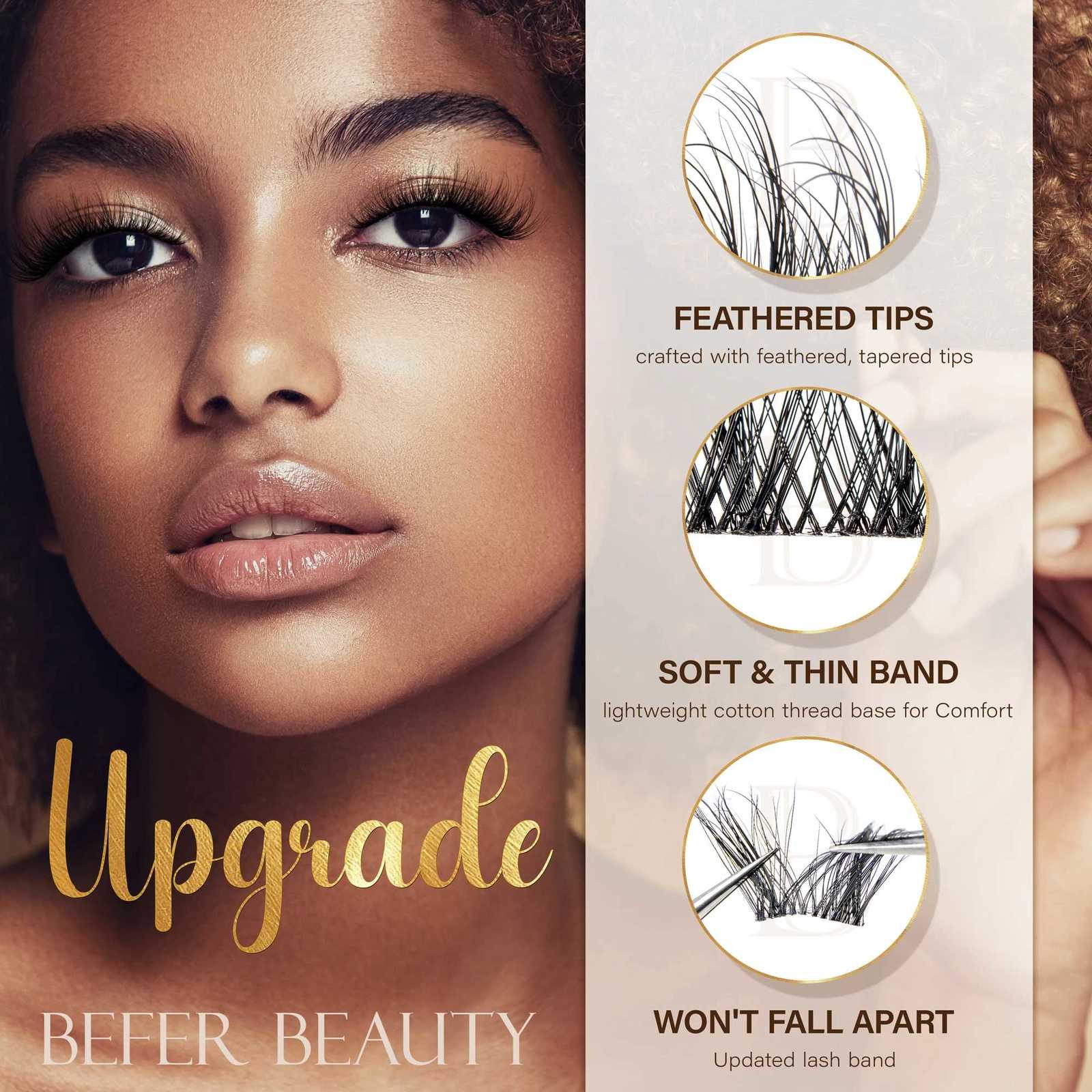 Befer 144pcs Lash Clusters 3D Natural Fluffy Cluster Lashes DIY Lash Extension 10-16mm Hight Quality Soft Super Thin Band MakeupT251223
