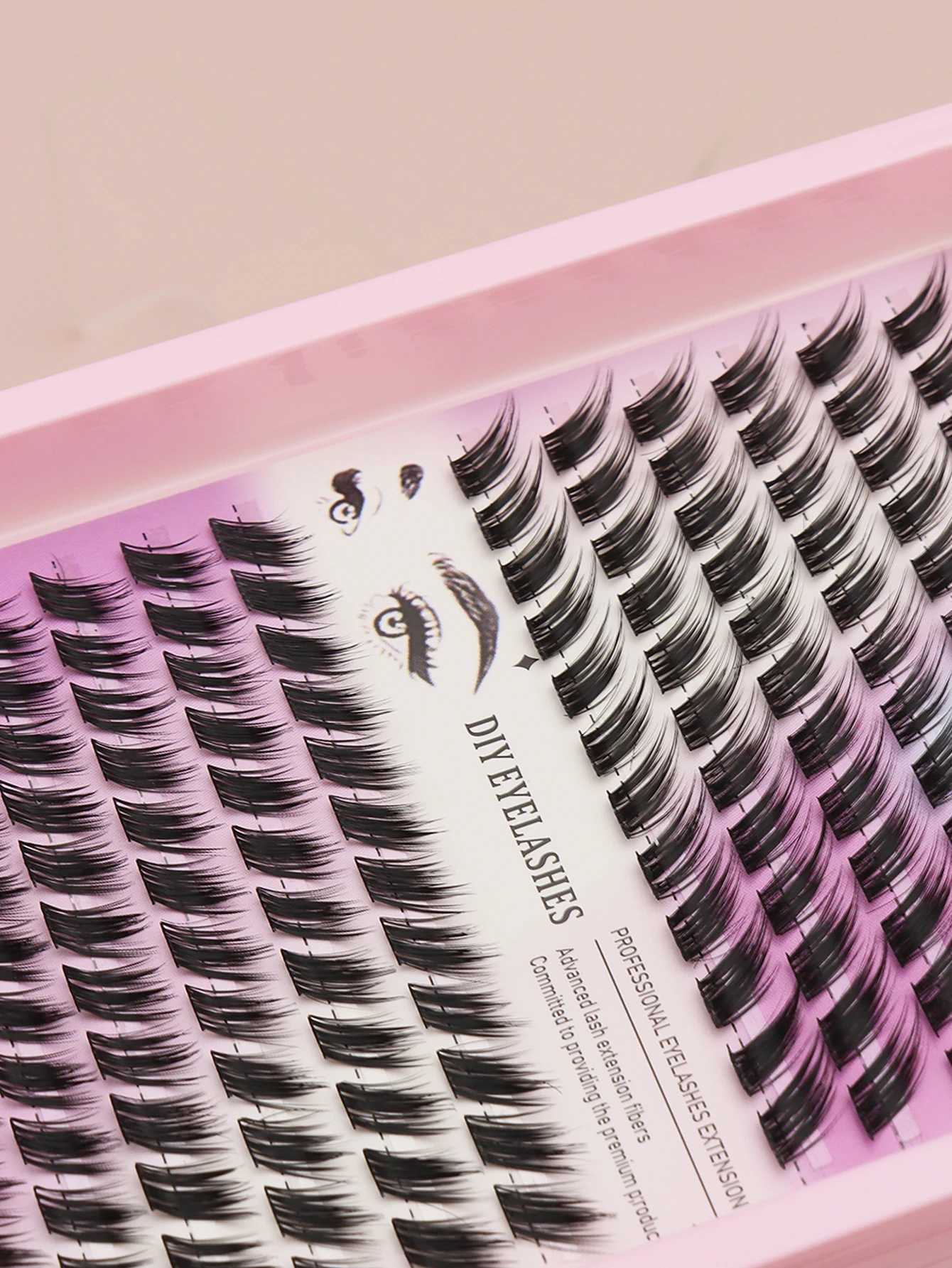144 clusters Oblique flying fox style false eyelashes D curl individual eyelashes natural look beginners wearingT251223