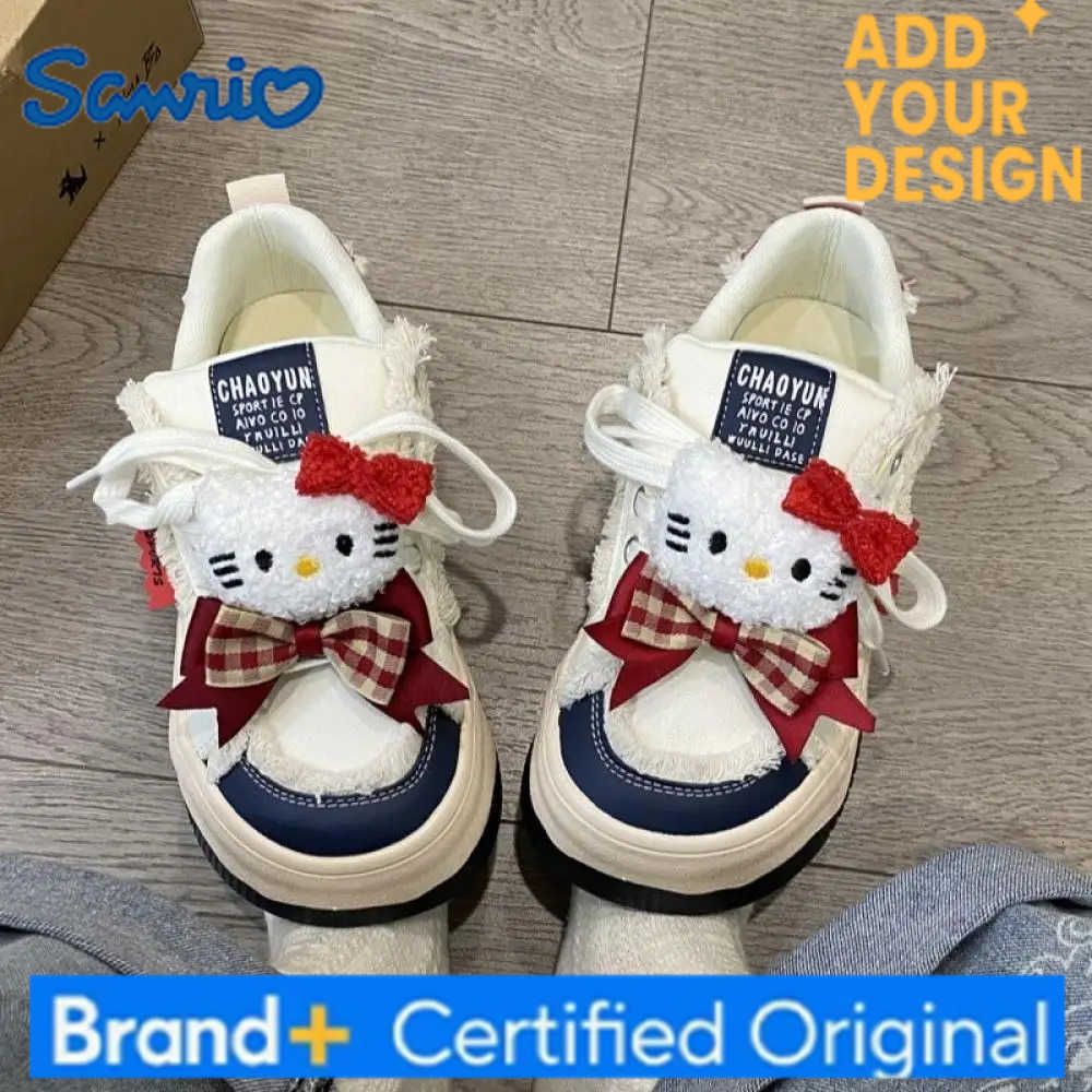 Sanrio Cute Sneakers Hello Kitty Sports Shoes Anime Kawaii Cartoon Women Leisure Shoes Cute Thick Soled Shoes Sweet Girls Student Shoes H251223
