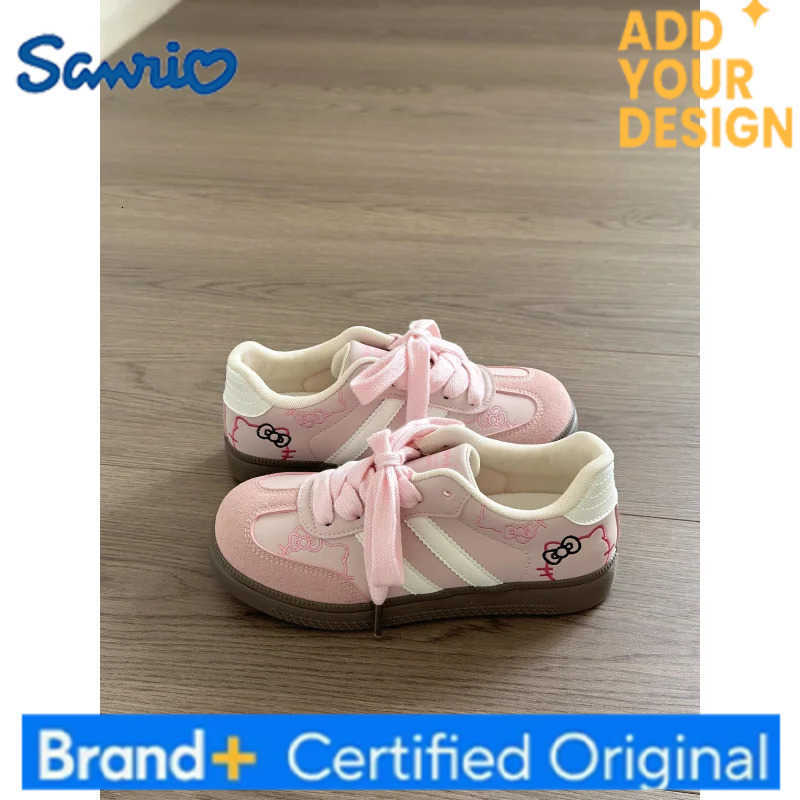 Sanrio Hello Kitty Sneakers Board Shoes Cute Cozy Y2K Style Pink Thick Soled German Training Embroidery Casual Retro Girls Niche Design H251223
