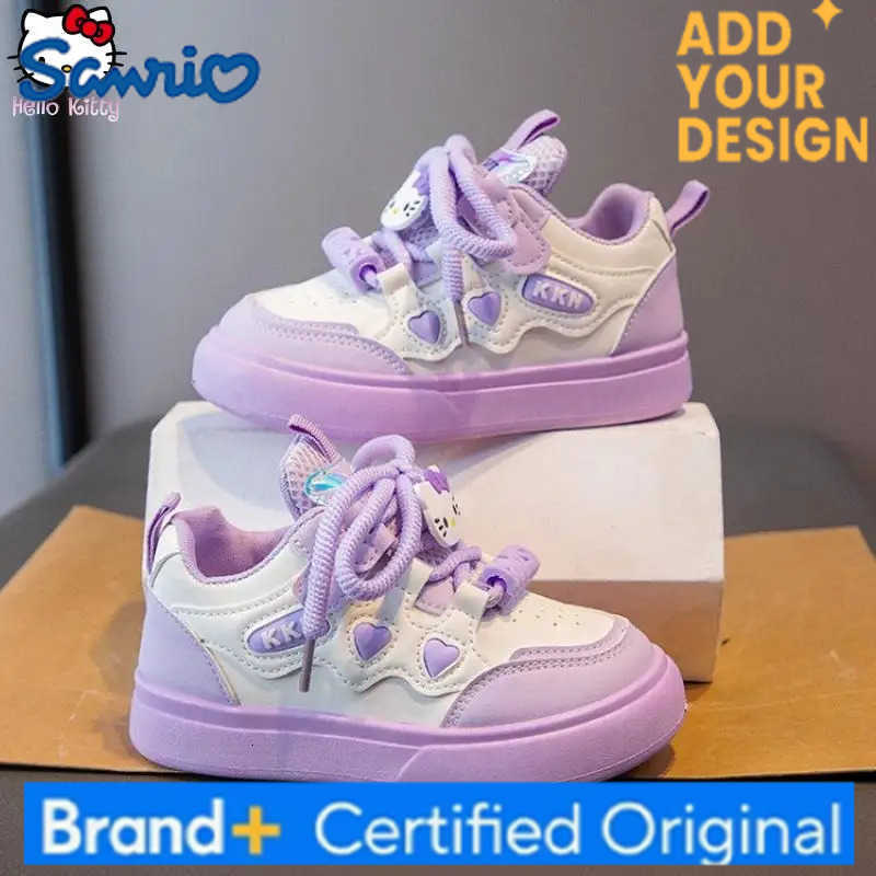 Sanrio Kawaii Girls Hello Kitty Sneakers Anime Cartoon Spring and Autumn New Casual Board Shoes Soft Sole Running White Shoes H251223