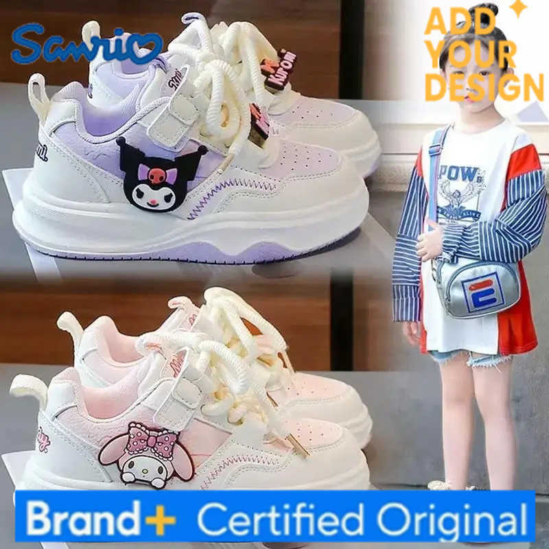 Sanrio Anime Cartoon Kawaii Girls Shoes Kuromi Spring and Autumn New Sports Casual White Shoes Fashionable Sweet Comfortable H251223
