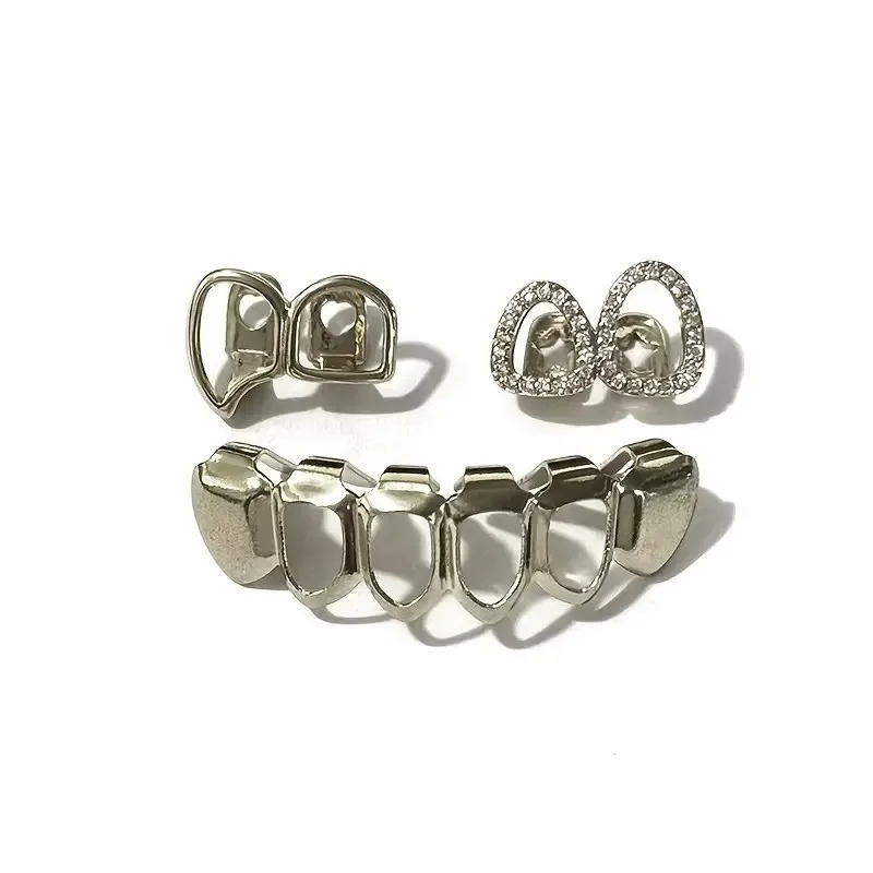 A Set of HipHop Double Hollow Fangs Suitable for Both Men And Women Perfect Halloween Christmas Nightclubs 251222