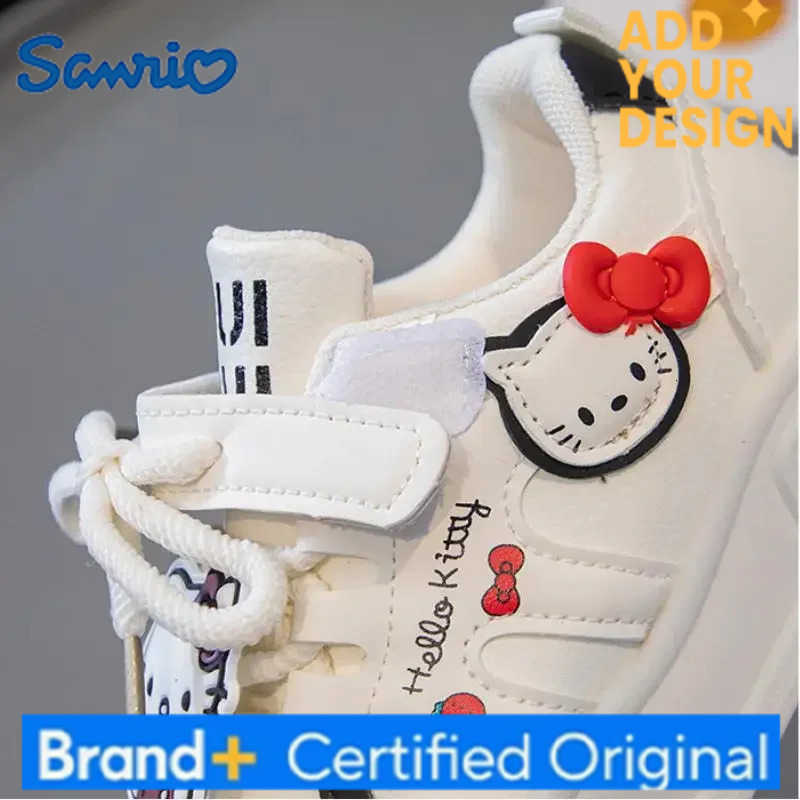 Sanrio Hello Kitty Girls Kawaii Sneakers Anime Spring Autumn New Cartoon Soft Bottom Shoes Casual Dirty Running White Shoes Comfortable H2512231