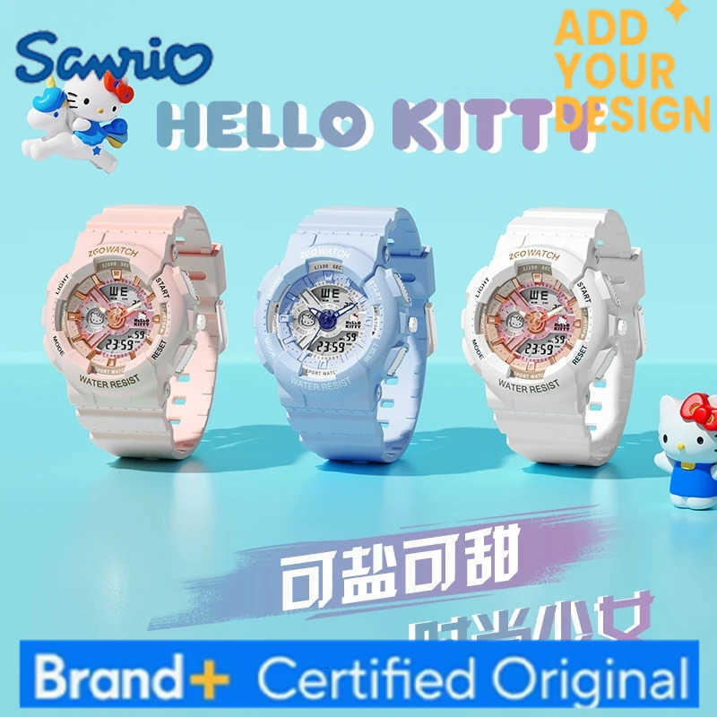 Sanrio Hello Kitty Womens Digital Watch Sports Watch Multi-Function Dual-Display Waterproof Wristwatch Gift 8511 H251223