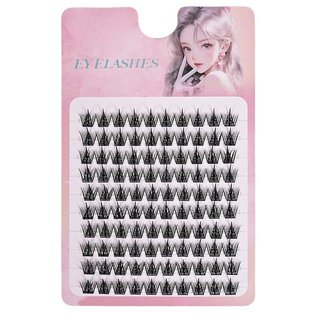 DIY Lashes Fox Eye Manga False Eyelashes Large Capacity Tapered Thick Segmented Individual Cluster Lash ExtensionsT251223
