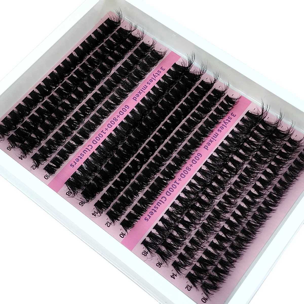 New 15Rows DIY 5D Fluffy Lash Clusters 60D-200D Thick Eyelash Clusters Wispy Individual Lashes 10-20mm Cluster Eyelash ExtensionT251223