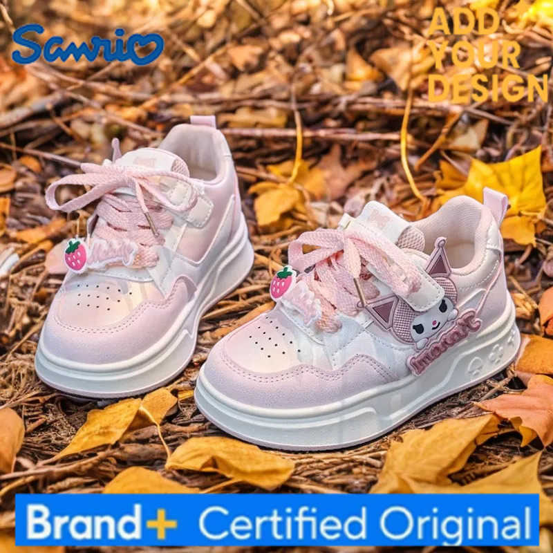 Sanrio Girlss Fashion Sneakers Kids Anti-skid Casual Shoes Cartoon Anime Kuromi Thick Soles Shoes Childrens Board Shoes Size 26-37 H251223