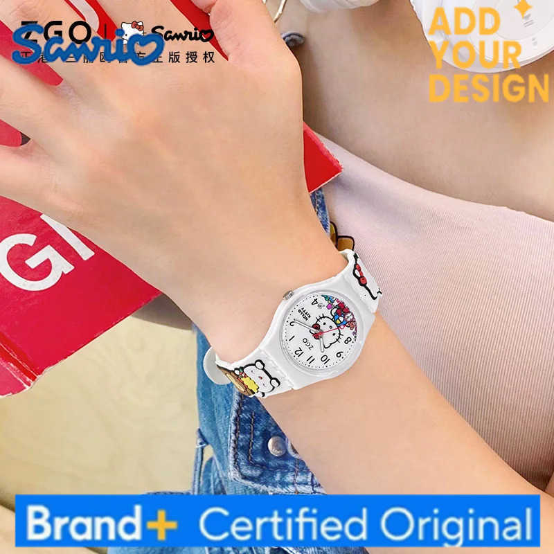 Sanrio X Hello Kitty Kids Watches Start School Must-Have Cute Waterproof Watch Girl Student Quartz Wristwatch Gift 320 H2512231