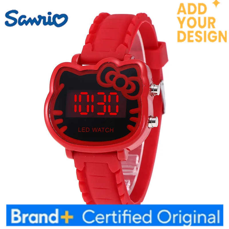 Sanrio New Hello Kitty Cute Cartoon Electronic Watch Child Primary School Students Girls Waterproof Kids Watches Women Gifts H251223
