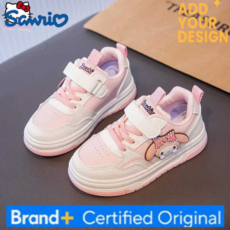 Sanrio Kuromi Girls Soft Bottom Shoes Kawaii Cartoon Spring Autumn New Anime Childrens White Shoes Fashionable Sports Dad Shoes H251223
