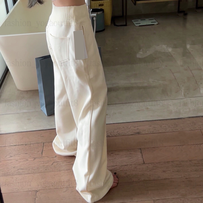 Autumn Winter Yoga Serenity Wide Leg Sweatpants Waist Stacked Pants Knitted Cadigan Scholar Cropped Full Zip Jackets Casual Zipper Sweater Sports Outfit