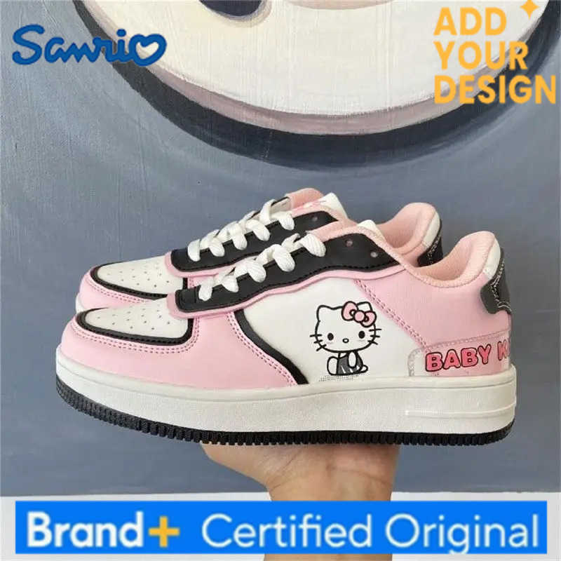 Sanrio 2025 Hello Kitty Pink Cute Board Shoes Female Student Soft Girl Katie Cat Sports Shoes Anime Kawaii Women Skateboard Shoes Gifts H251223