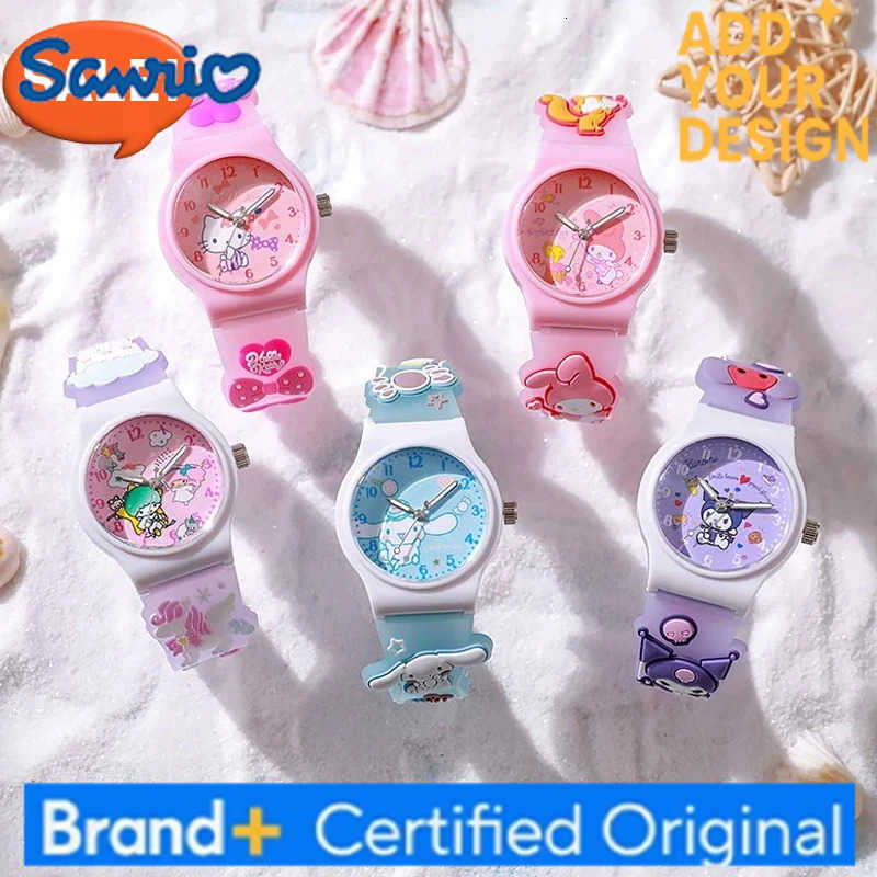 Sanrio Cinnamoroll Children Wrist Watch Kuromi Hello Kitty My Melody Kawaii Waterproof Silica Gel Chronograph Watch Student Gift H25122311
