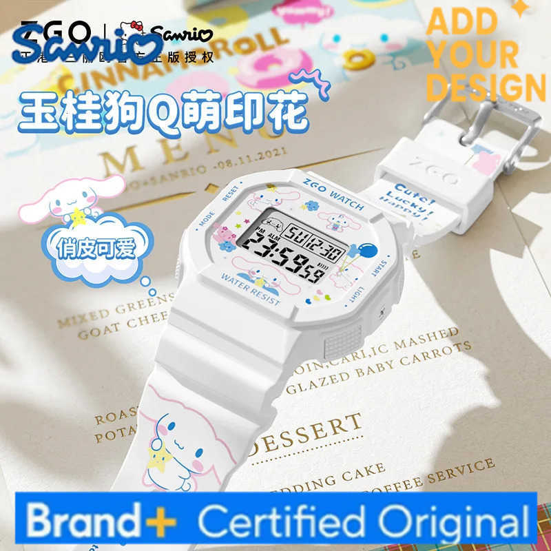 Sanrio Wristwatch for Female Block Table Cinnamoroll Waterproof Sports Electronic Watch Multifunctional H251223