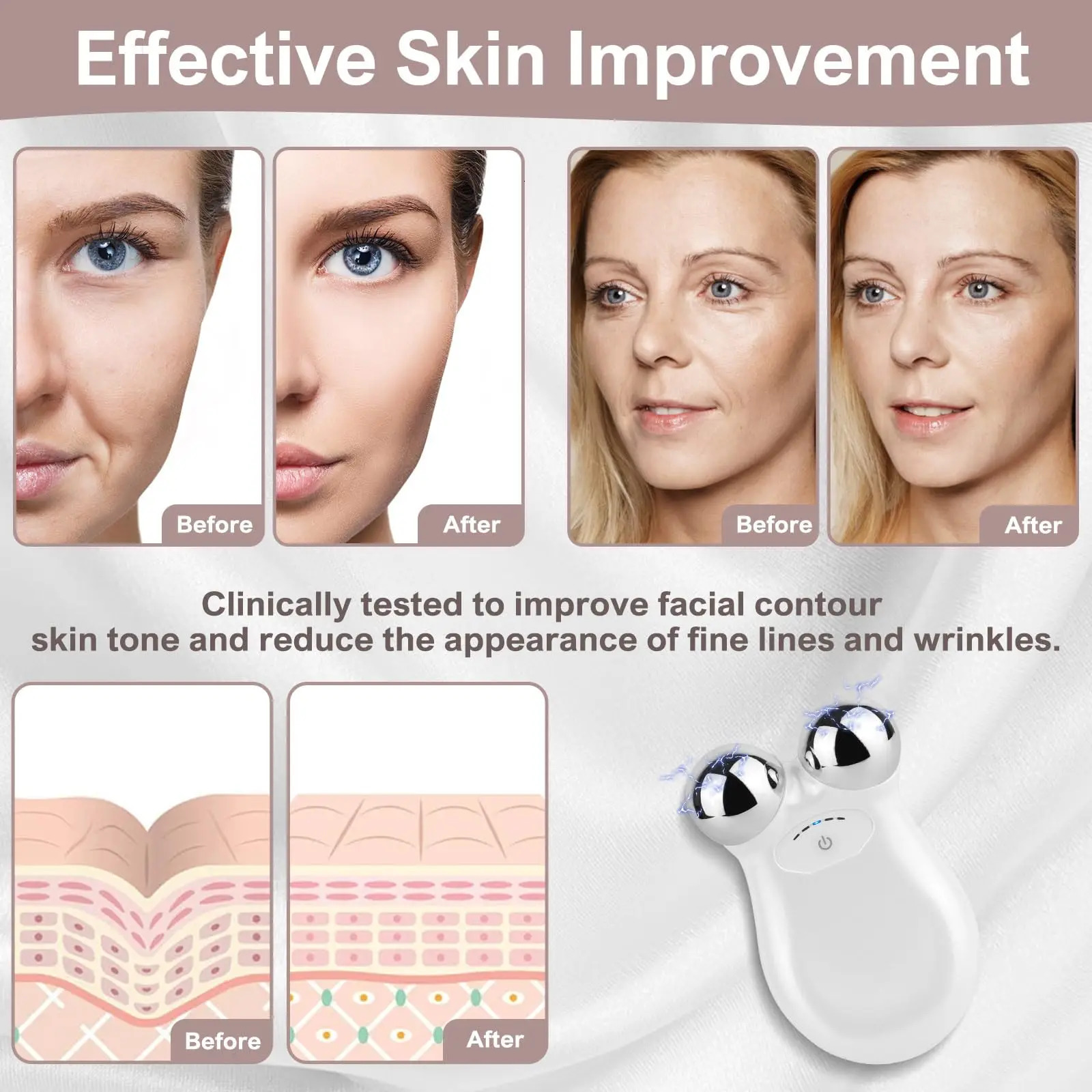 Microcurrent Facial Device - Electric Face Toning for Face Neck for Mother Companion - Handheld Skin Care Device 251211