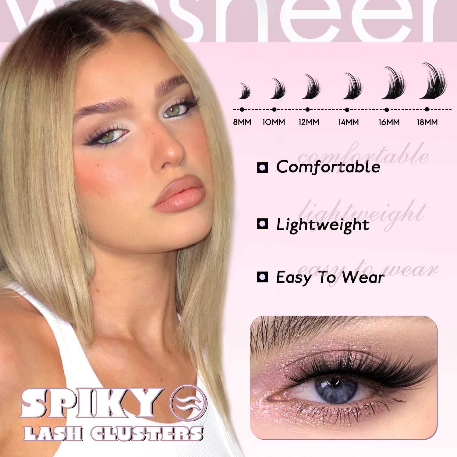 WOSHEER Manga Clusters Lashes Kit DIY Cat Eye Lash Clusters With Lash Bond And Seal And Eyelash Tweezers Eyelash ExtensionT251223