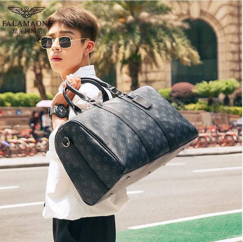 Designer Duffel Bag for Women Men Black pu Leather Weekend Bag Gentleman Travel Handbag Large Capacity Duffle tote bags Fashion Backpack Hand Luggage