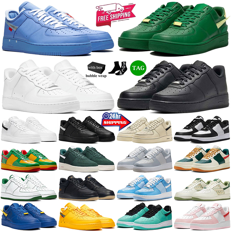 with box designer 1 one sneaker casual shoes fashion platform skate shoes black white blue yellow pink green grey trainers mens womens thick sole sneakers outdoor