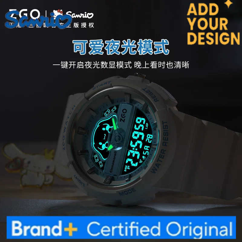 Sanrio Student Watch For Women - Cinnamon Dog Wristwatch Sports Waterproof Multifunction Digital Timepiece Halloween Gift H251223