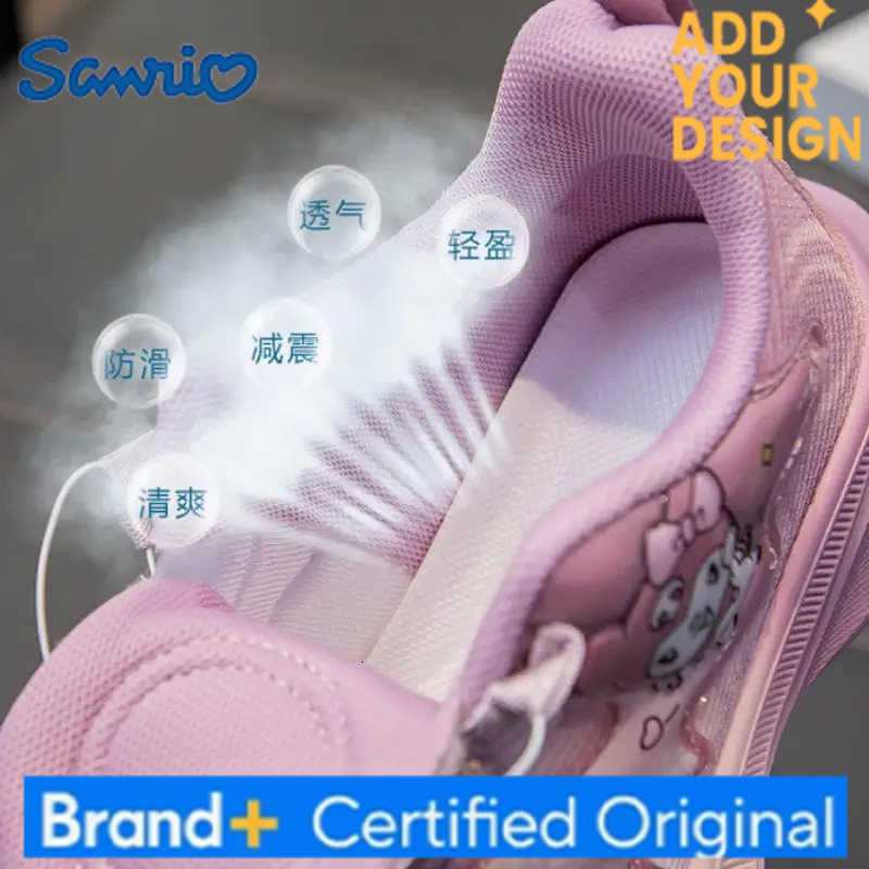 Sanrio Hello Kitty Kuromi Children Mesh Sneakers Kawaii Cartoon Spring and Autumn New Anime Running Shoes Soft Sole Daddy Shoes H251223