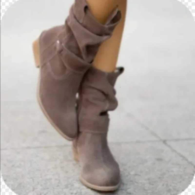 Autumn Winter Womens Boots Retro Suede Middle cylinder Ankle Boots Comfortable Rubber Sole Soft sole Snow Boots Plus Size 45T251223