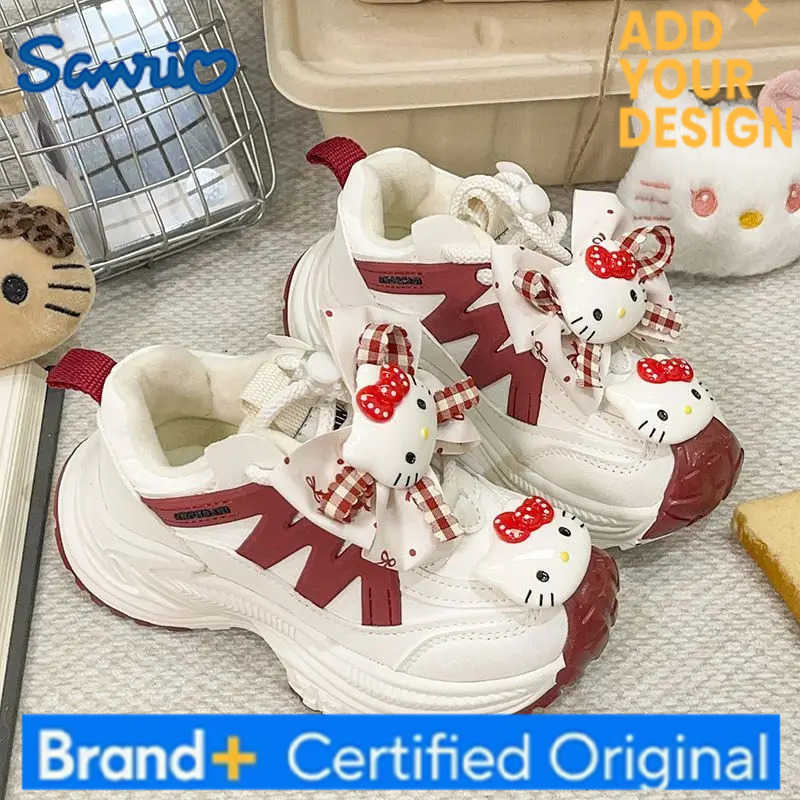 Sanrio Kawaii Hello Kitty Children Cute Cartoon Comfortable Warm Sports Shoes Anti Slip Thickened Shoes Flat Shoes Gift for Kids H251223