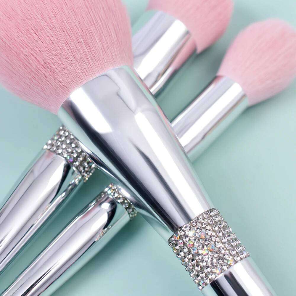 New 11 Pcs/set Diamond Makeup Set Powder Foundation Blush Contour Eyeshadow Brow Lashes Cosmetic Brushes Beauty Tools X251223